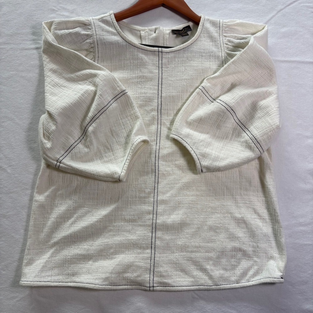 Current Air Blouse Cream Medium Excellent MSRP $88